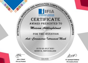 اهدای مدال نقره مسابقات بین‌المللی به پزشک ایرانی به خاطر اختراع ماسک ضدکرونا